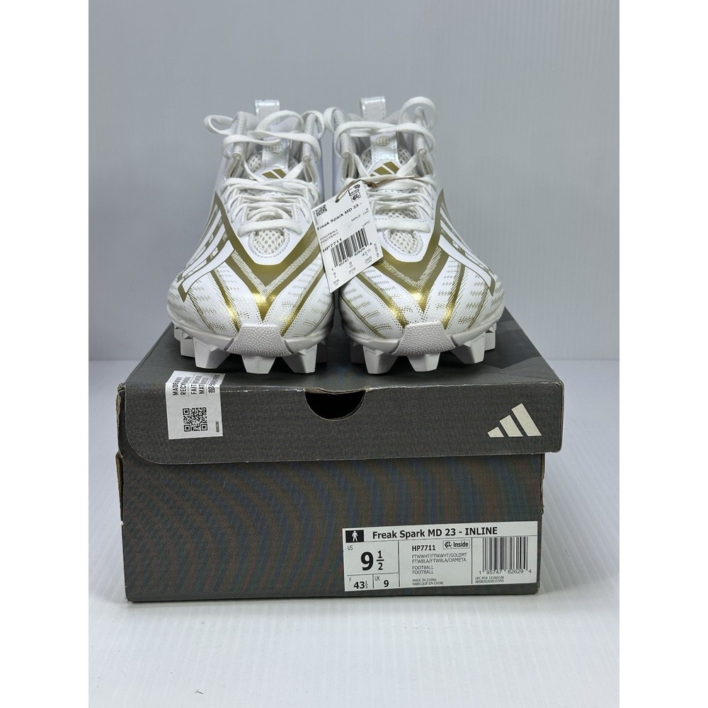 Adidas Freak‎ Spark 23 Gold White Football Cleats HP7711 Men Size 9.5 New In Box